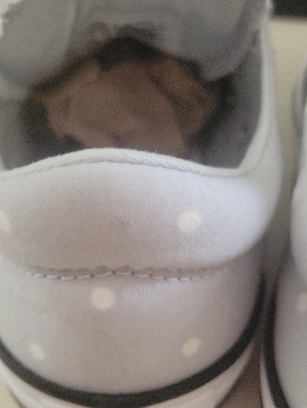 Converse Women's Grey Polkadot Canvas Low-Top Sneakers with Gold Eyelets - Picture 5 of 14